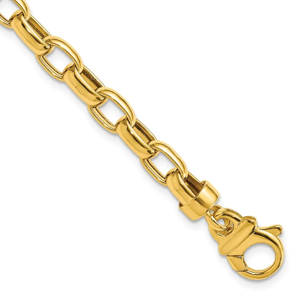 14k 7.5in 6.25mm Polished Fancy Link Bracelet