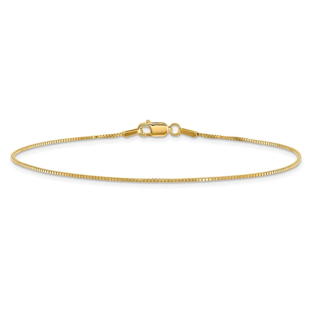 14K 8 inch .95mm Box with Lobster Clasp Bracelet