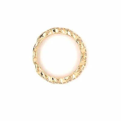 14K Diamond Twist Band Yellow Gold