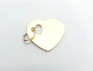 14k Gold Fill Heart Charm with Oval Jump Ring 11.8x10.8mm  (2478 C)