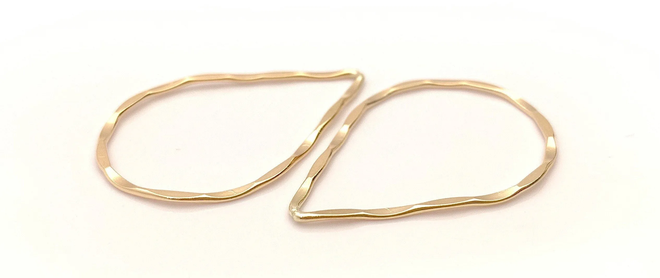 14k Gold Filled Hammered Drop Hoop (752-1)