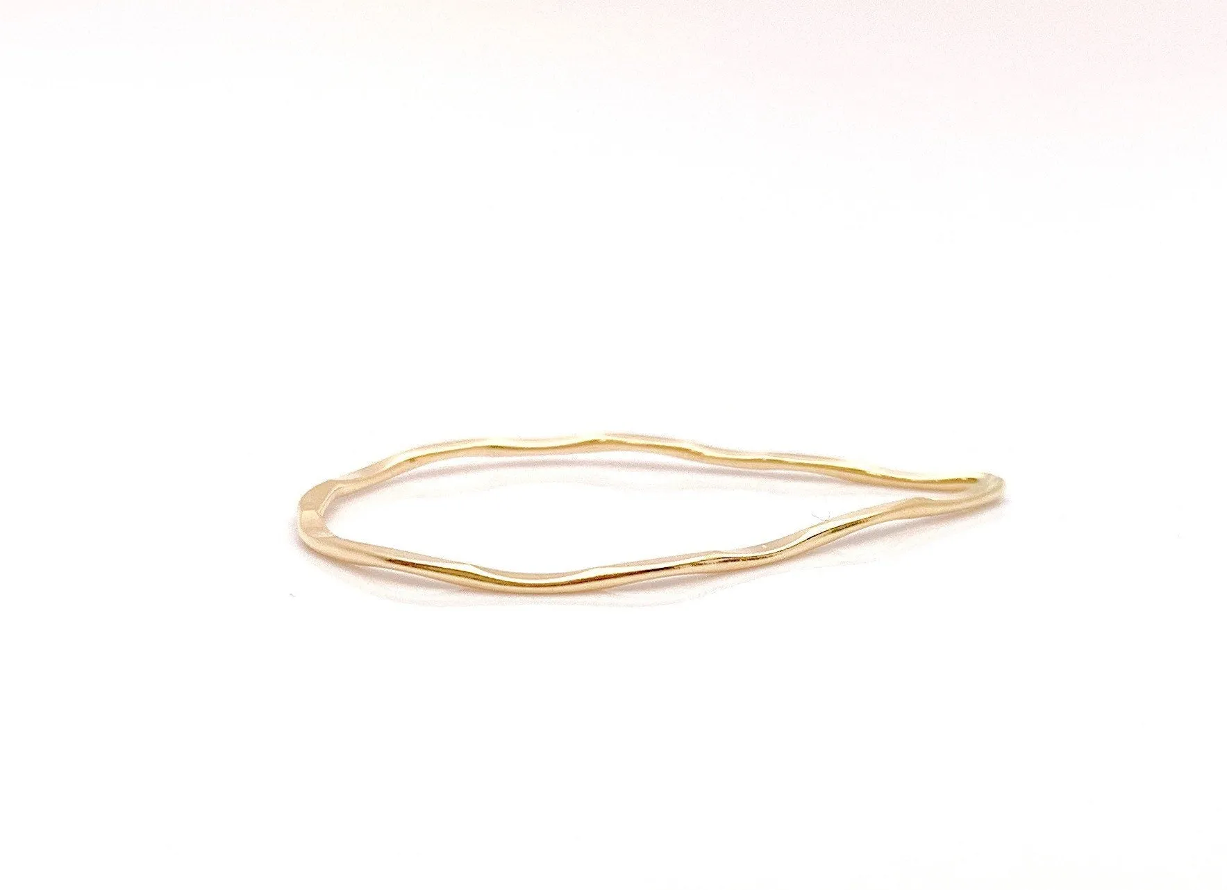 14k Gold Filled Hammered Drop Hoop (752-1)