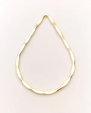 14k Gold Filled Hammered Drop Hoop (752-1)