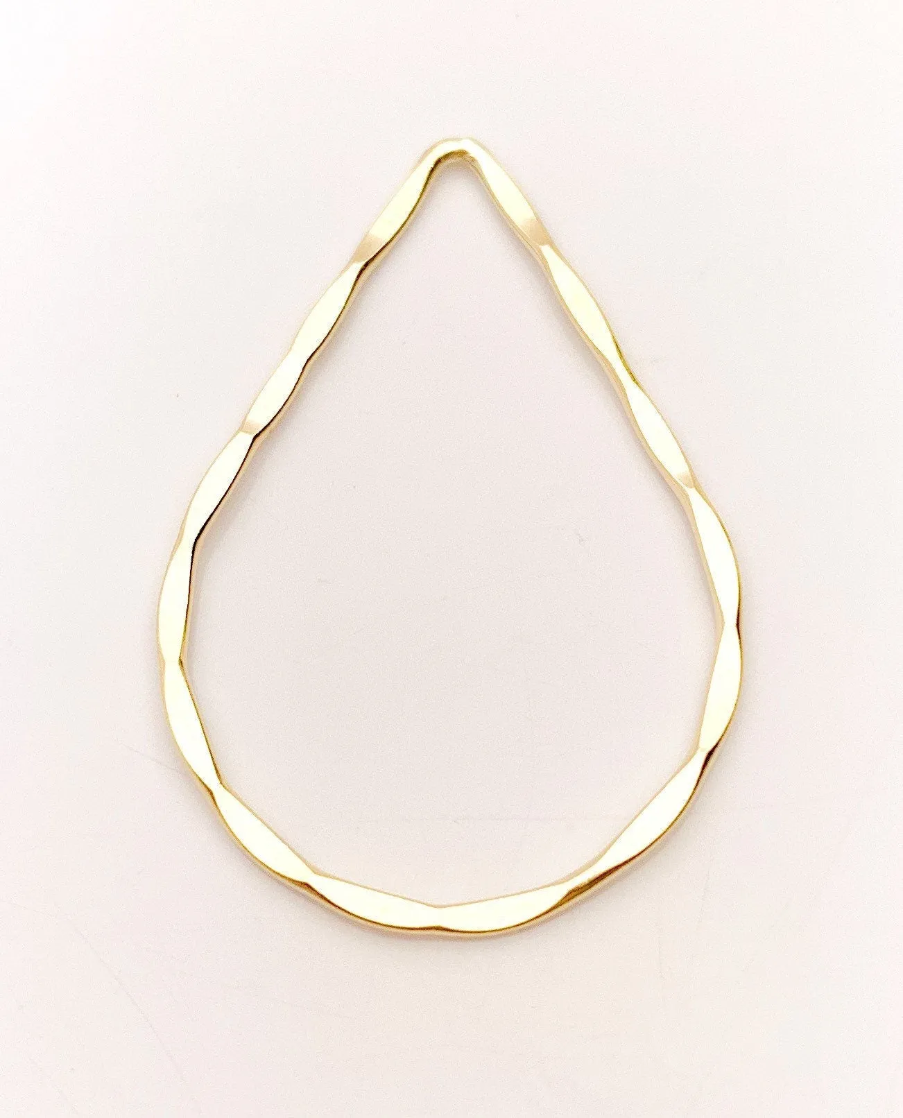 14k Gold Filled Hammered Drop Hoop (752-1)