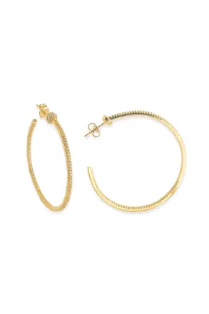14K Medium CZ Hoops