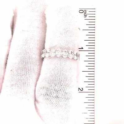 14K Oval Diamond Halfway Eternity Band White Gold