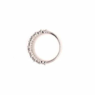14K Oval Diamond Halfway Eternity Band White Gold