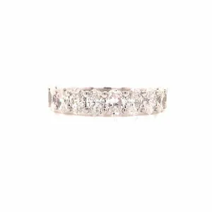 14K Oval Diamond Halfway Eternity Band White Gold