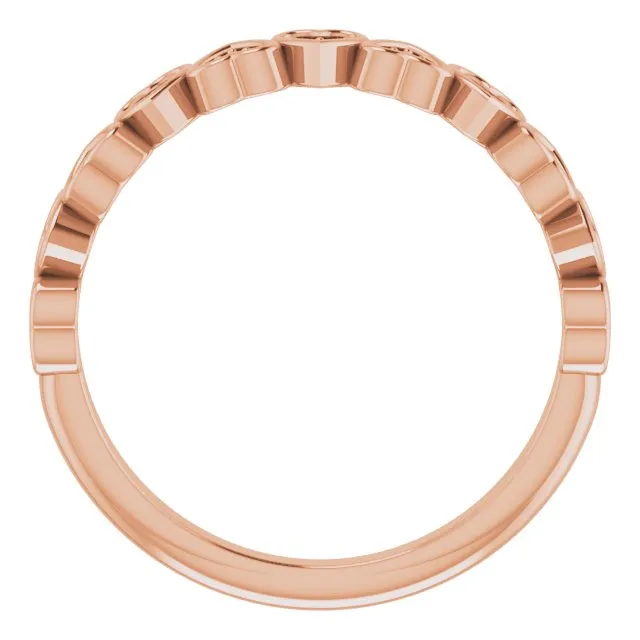 14K Rose .07 CTW Diamond Heart Anniversary Band