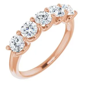 14K Rose 1 1/3 CTW Diamond Anniversary Band