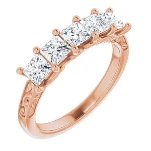14K Rose 1 1/4 CTW Natural Diamond Anniversary Band
