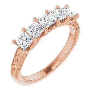 14K Rose 1 CTW Natural Diamond Anniversary Band