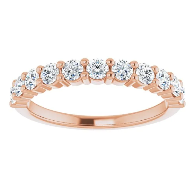14K Rose 1/2 CTW Natural Diamond Anniversary Band