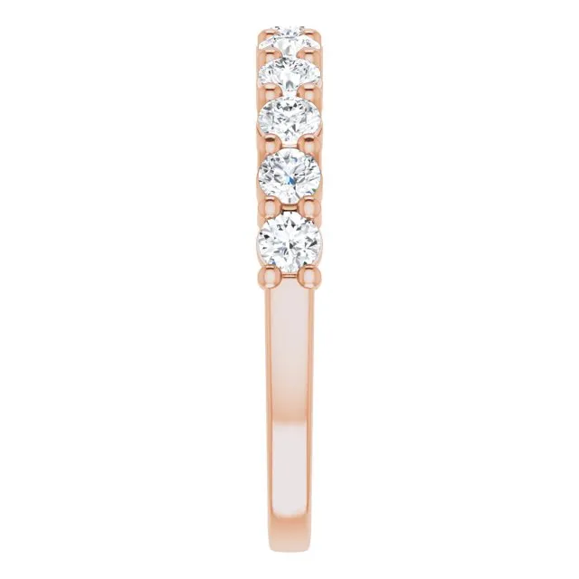 14K Rose 1/2 CTW Natural Diamond Anniversary Band