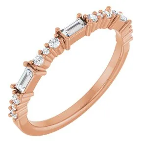 14K Rose 1/4 CTW Natural Diamond Anniversary Band