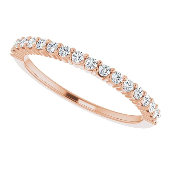 14K Rose 1/4 CTW Natural Diamond Anniversary Band