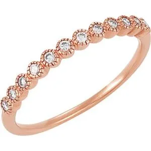 14K Rose 1/6 CTW Diamond Anniversary Band Size 4.5