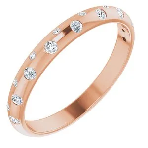 14K Rose 1/6 CTW Diamond Anniversary Band Size 8