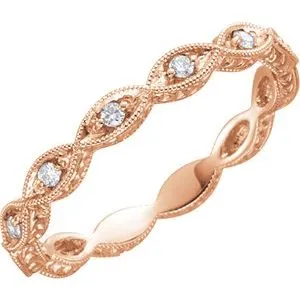 14K Rose 1/8 CTW Diamond Anniversary Band Size