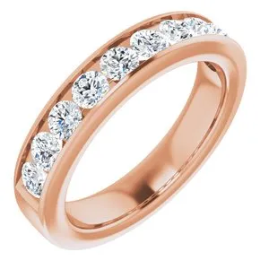 14K Rose 2.5 mm Round Forever One™ Moissanite Anniversary Band