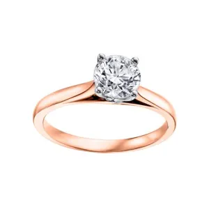 14K Rose Gold (0.20ct - 0.70ct) I Am Canadian Diamond Solitare Engagement Ring