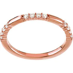 14k Rose Gold 1/4 CTTW Anniversary Band Mounting, Size 7