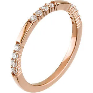 14k Rose Gold 1/4 CTTW Anniversary Band Mounting, Size 7