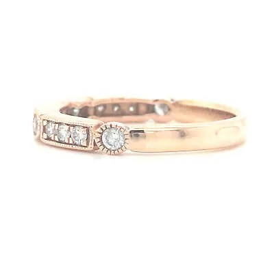14K Rose Gold Diamond Band