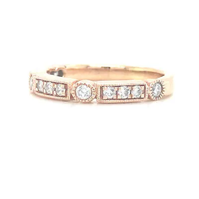 14K Rose Gold Diamond Band