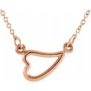 14K Rose Heart 16-18" Necklace
