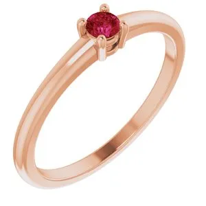 14K Rose Natural Ruby Ring