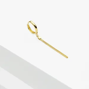 14k Solid Gold Double Chain Drop Earring