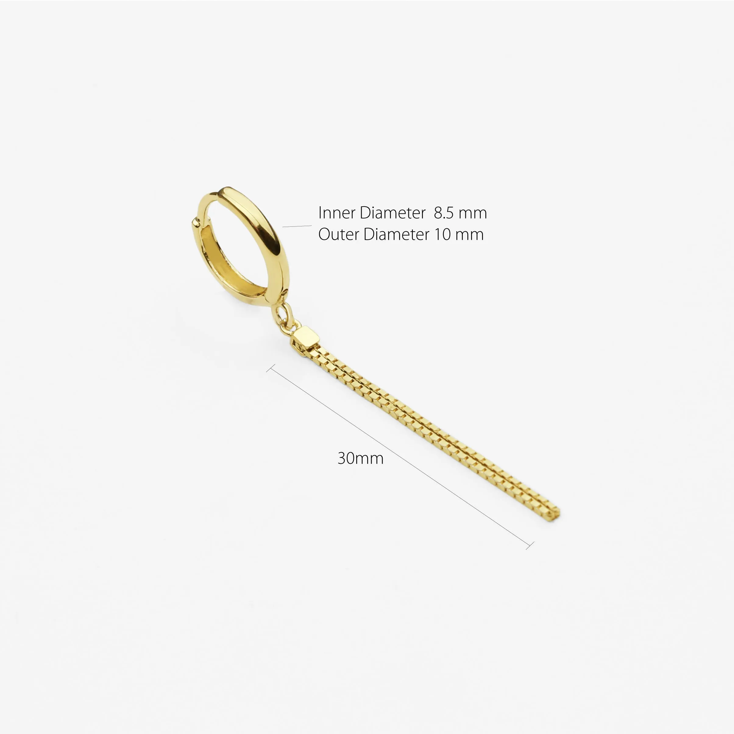 14k Solid Gold Double Chain Drop Earring