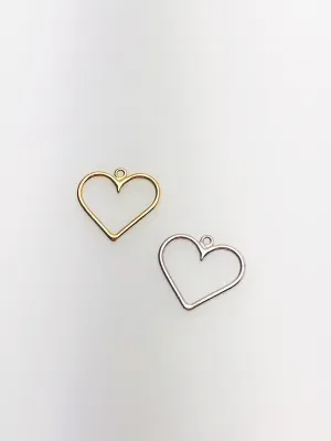 14K Solid Gold Heart Charm w/ Ring, 11.4x12.6mm, Made in USA (L-106)