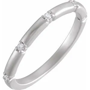 14K White .07 CTW Diamond Five-Stone Anniversary Band