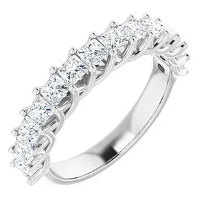 14K White 1 1/3 CTW Diamond Anniversary Band