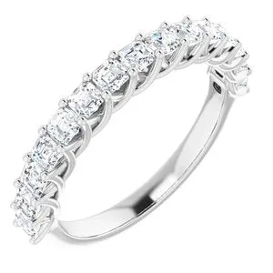 14K White 1 1/8 CTW Diamond Anniversary Band