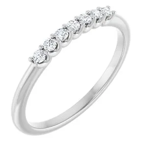 14K White 1/10 CTW Natural Diamond Anniversary Band