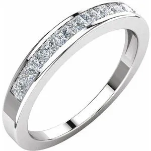 14K White 1/2 CTW Diamond Anniversary Band Size 5.5