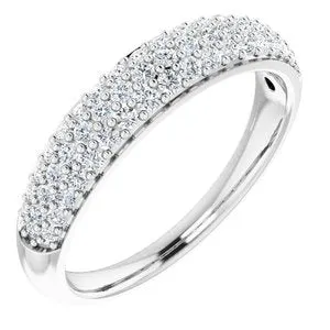 14K White 1/2 CTW Diamond Pavé Anniversary Band