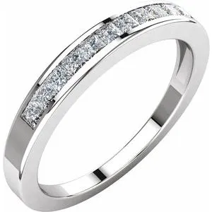 14K White 1/3 CTW Diamond Anniversary Band Size 7