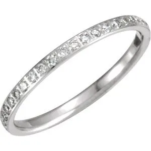 14K White 1/4 CTW Diamond Anniversary Band Size 7