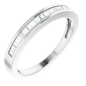 14K White 1/4 CTW Diamond Anniversary Band Size 8