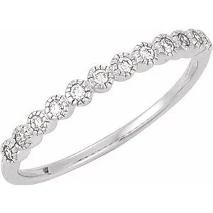 14K White 1/6 CTW Diamond Anniversary Band Size 7