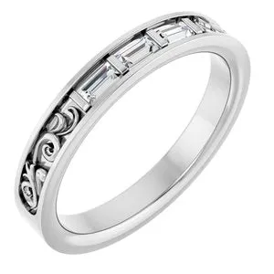 14K White 1/6 CTW Diamond Three-Stone Anniversary Band