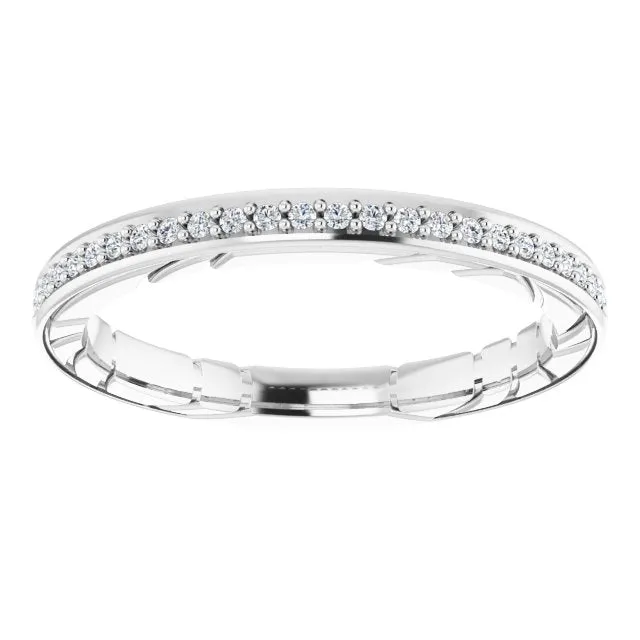 14K White 1/8 CTW Natural Diamond Anniversary Band