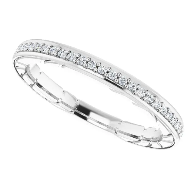 14K White 1/8 CTW Natural Diamond Anniversary Band