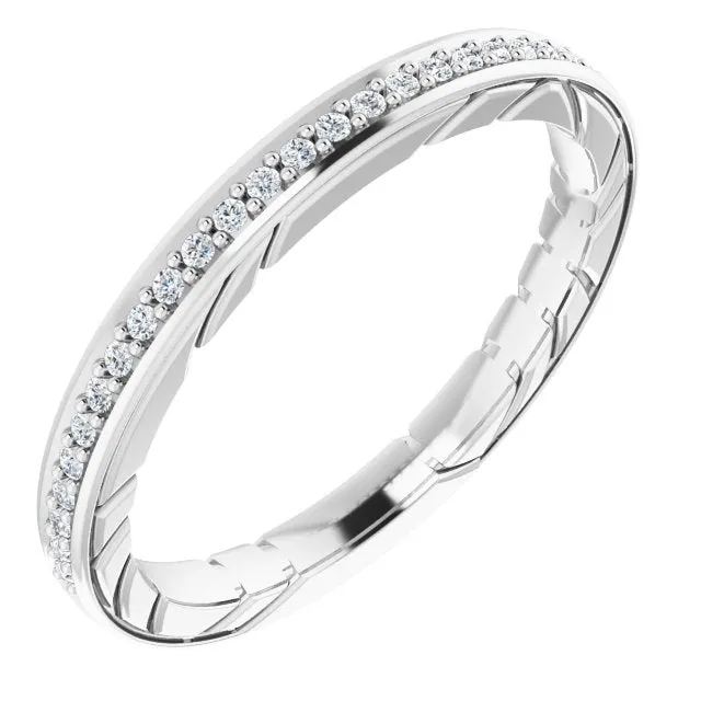 14K White 1/8 CTW Natural Diamond Anniversary Band