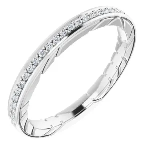 14K White 1/8 CTW Natural Diamond Anniversary Band