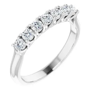14K White 2.25 mm Round Seven-Stone Anniversary Band Mounting